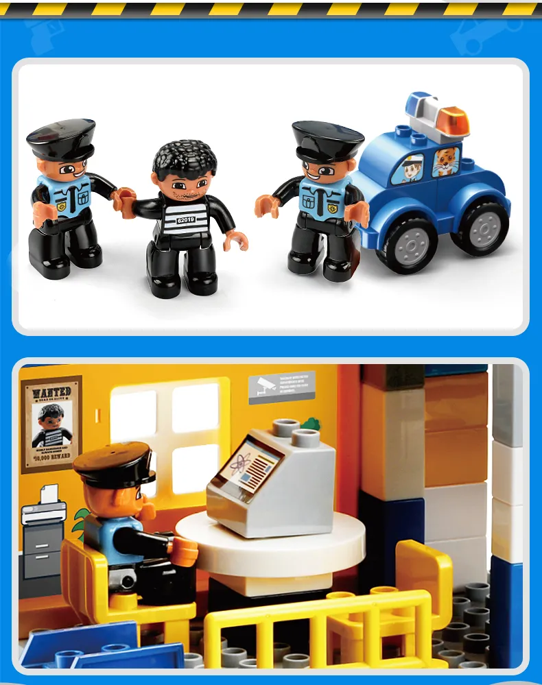 Đồ chời Lego bộ lắp ghép phát triển tư duy sở cảnh sát 167 chi tiết hàng Feelo chính hãng - FL1673.