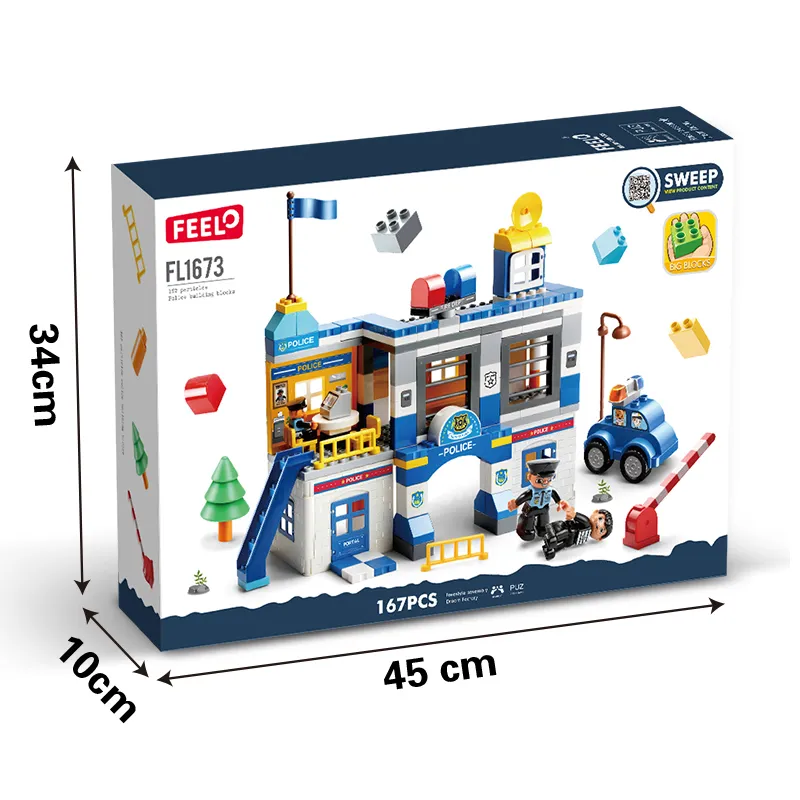 Đồ chời Lego bộ lắp ghép phát triển tư duy sở cảnh sát 167 chi tiết hàng Feelo chính hãng - FL1673.
