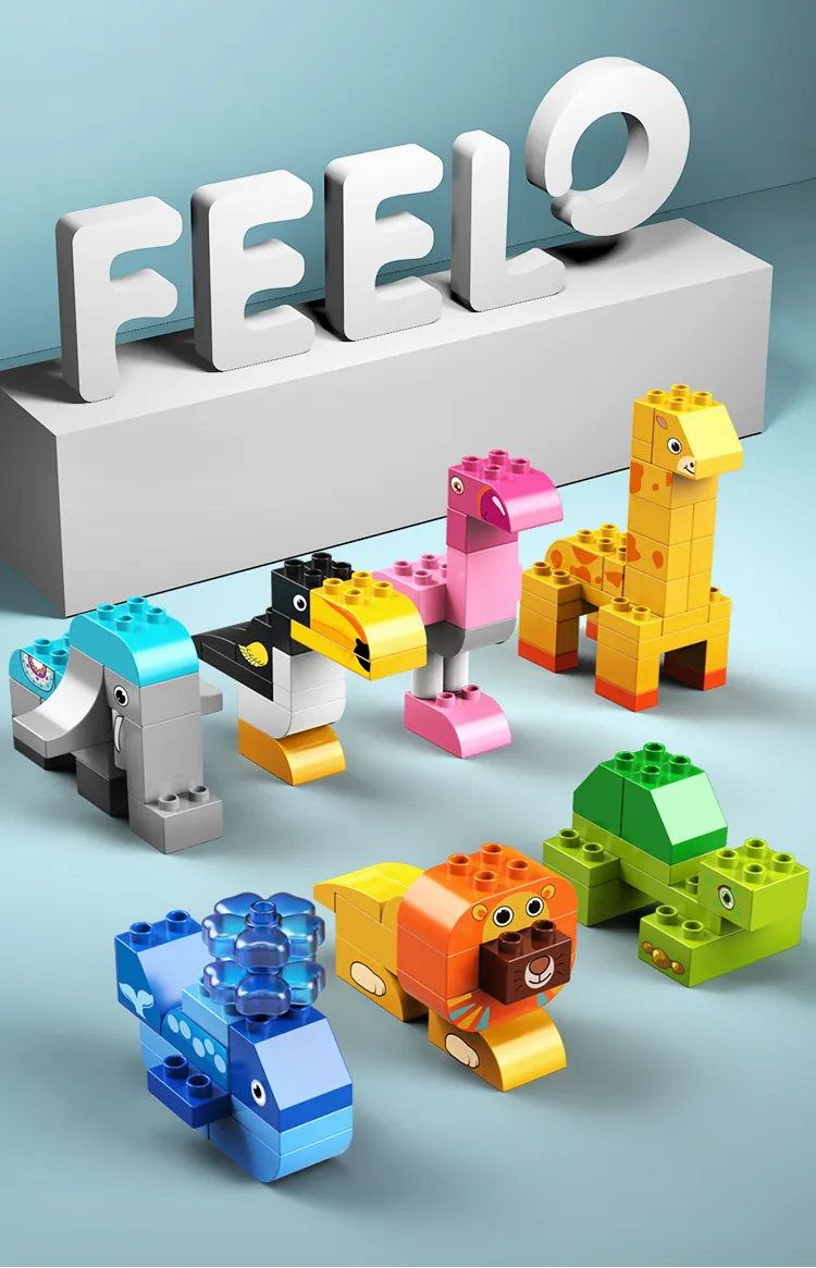 Đồ chơi Lego bộ lắp ghép phát triển tư duy các con vật 102 chi tiết hàng chính hãng FEELO-FL1650.
