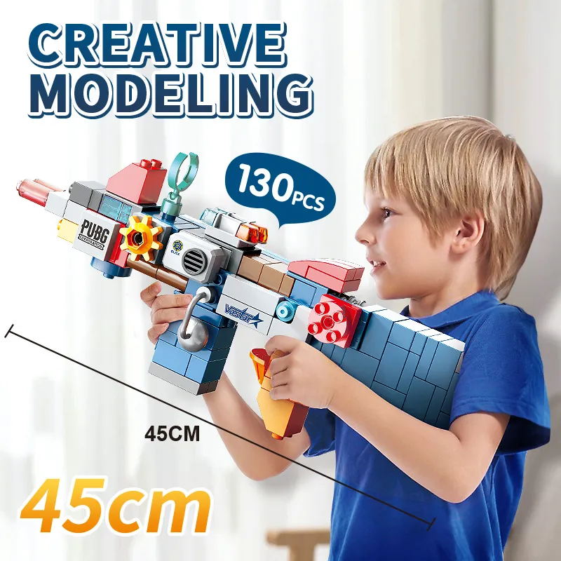 Đồ chơi Lego bộ lắp ghép phát triển tư duy súng cảnh sát biến hình 130 chi tiết hàng Feelo chính hãng - FL1682.