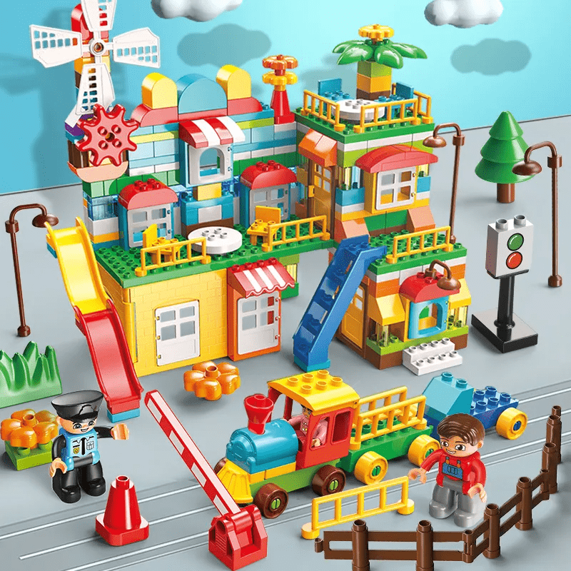 Đồ chơi Lego bộ lắp ghép phát triển tư duy khu vui chơi thị trấn cối xay gió 269 chi tiết hàng Feelo chính hãng - FL1642