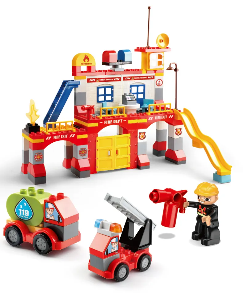 Đồ chơi lego bộ lắp ghép phát triển tư duy Trạm cứu hỏa 145 chi tiết hàng Feelo chính hãng -  FL1663.