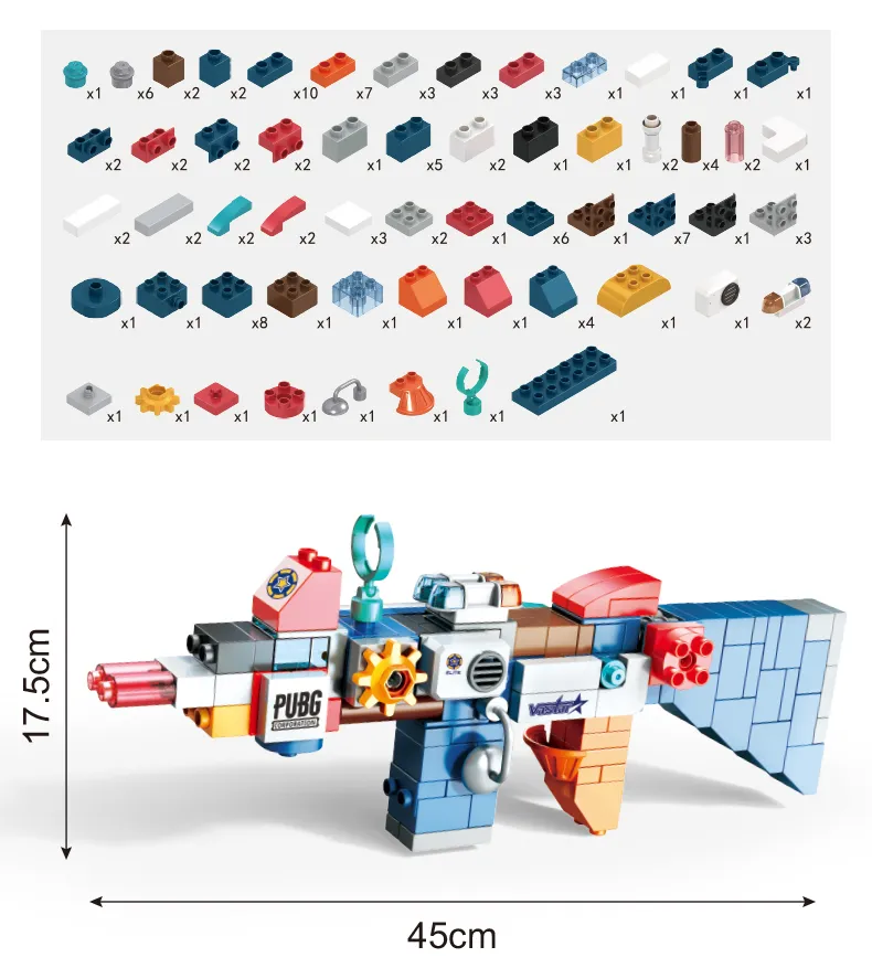 Đồ chơi Lego bộ lắp ghép phát triển tư duy súng cảnh sát biến hình 130 chi tiết hàng Feelo chính hãng - FL1682.