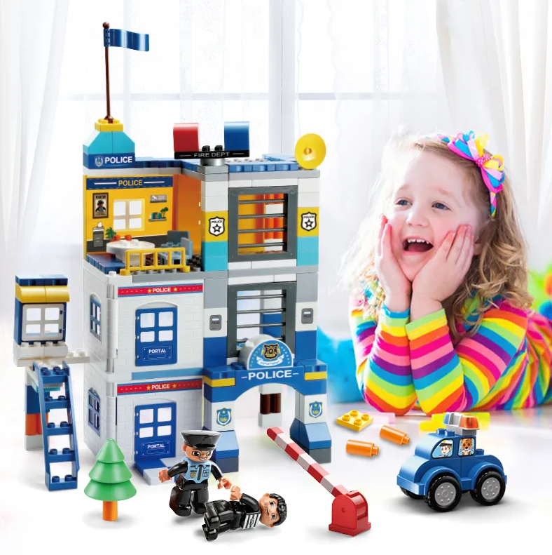 Đồ chời Lego bộ lắp ghép phát triển tư duy sở cảnh sát 167 chi tiết hàng Feelo chính hãng - FL1673.