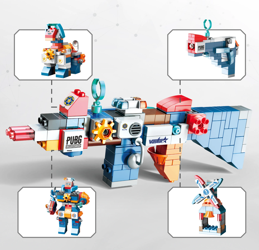 Đồ chơi Lego bộ lắp ghép phát triển tư duy súng cảnh sát biến hình 130 chi tiết hàng Feelo chính hãng - FL1682.