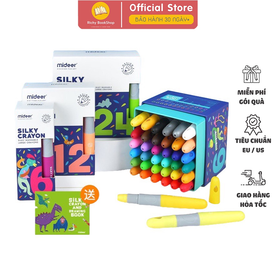 Bút Sáp Màu, Bút Sáp Lụa Hữu Cơ - Mideer Silky Crayon