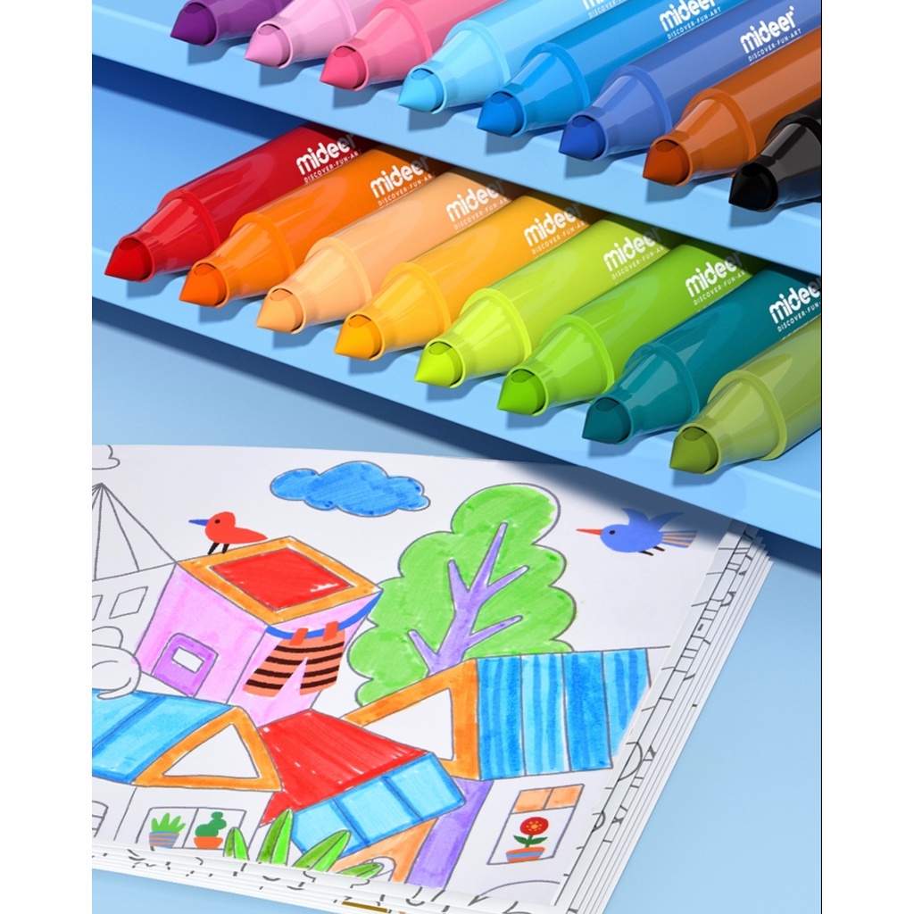 Bộ bút màu hữu cơ Mideer Arsist' Box 4 in 1 - kèm vở tô màu cho bé