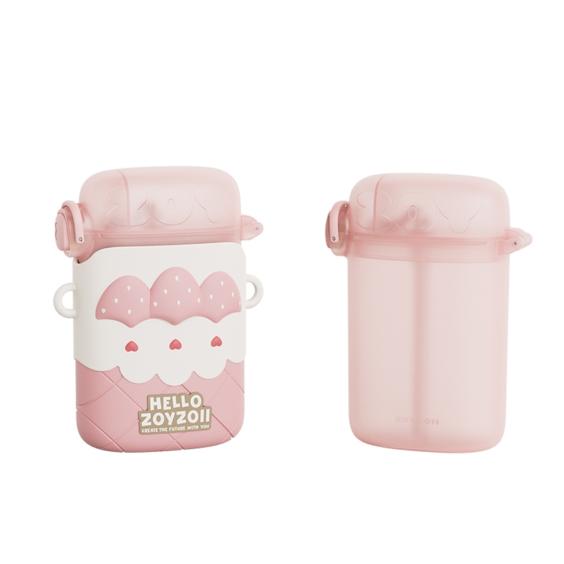 Bình nước Tritan Zoyzoii Zoy Flat Cup mã E16, Bình nước cao cấp an toàn cho bé