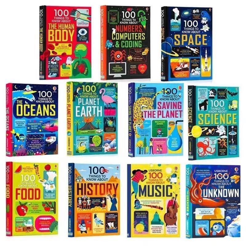 Usborne 100 Things To Know About trọn bộ 11 cuốn bìa cứng nhập khẩu