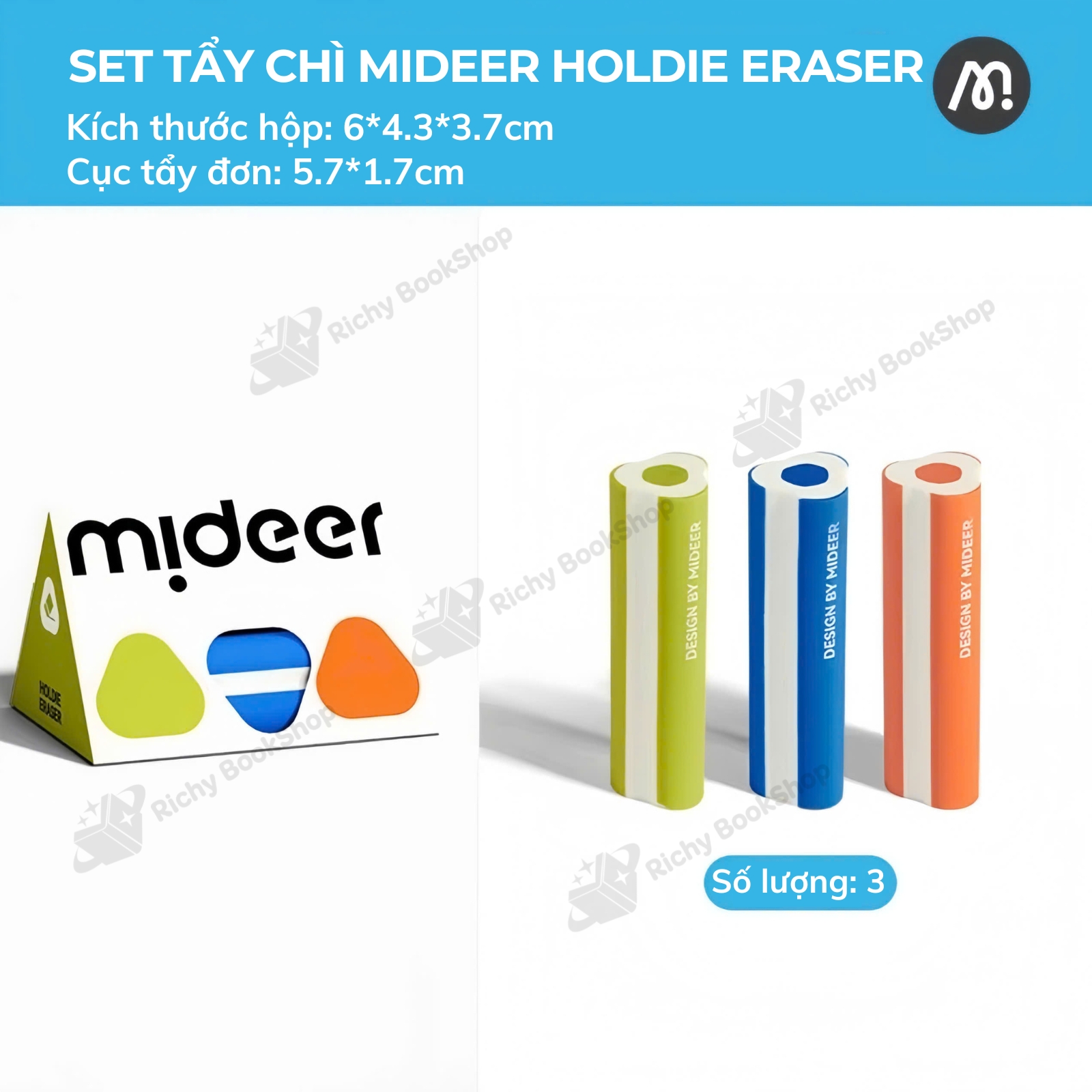 Tẩy gôm bút chì không bụi Mideer Dust-free Eraser