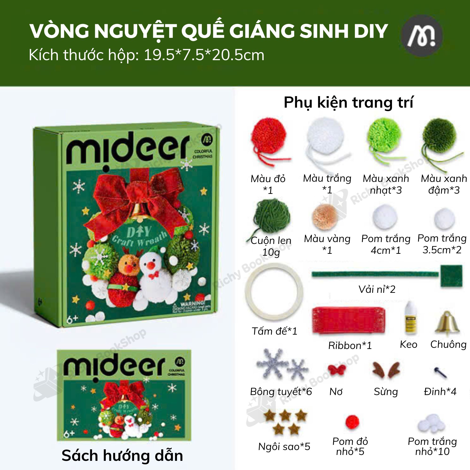 Vòng Nguyệt Quế Giáng Sinh Mideer Christmas Wreath - Trang Trí Noel Độc Đáo