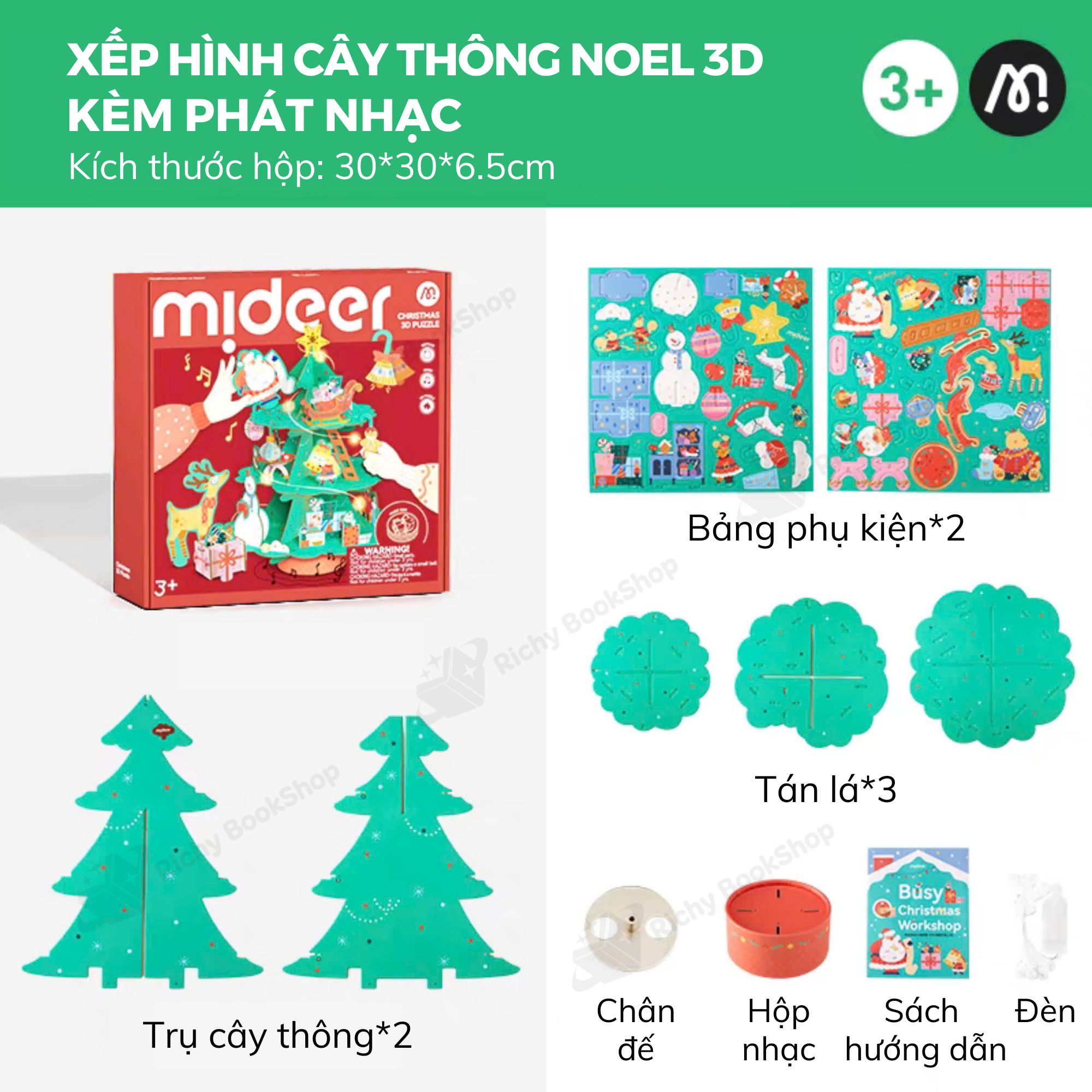 Mideer Christmas Rotating Music 3D Puzzle