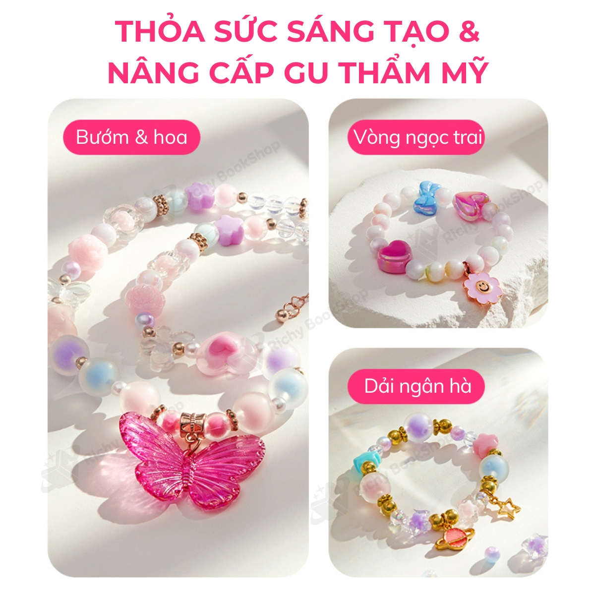 Hộp phụ kiện vòng cổ vòng tay DIY kèm charm Mideer Charm Bracelet Making Kit cho bé gái