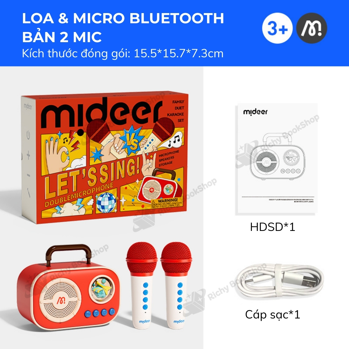 Loa Karaoke Mini Bluetooth Mideer - Trải Nghiệm Âm Nhạc Tuyệt Vời Cho Bé!