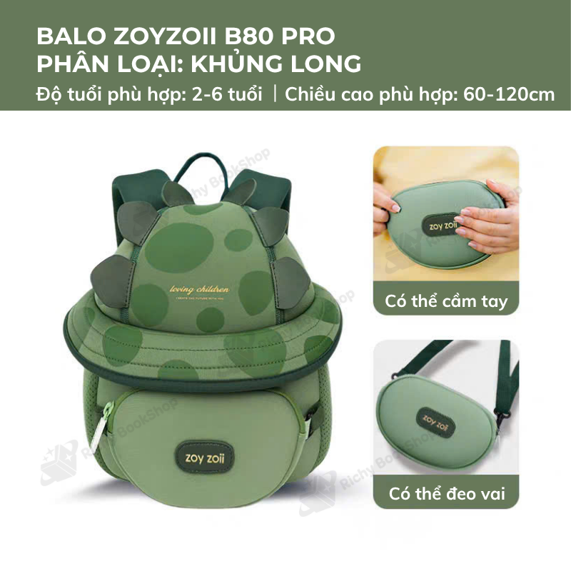 Balo đi học cho bé mầm non Zoyzoii Discovery series hat bag mã B80