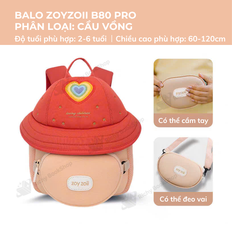 Balo đi học cho bé mầm non Zoyzoii Discovery series hat bag mã B80