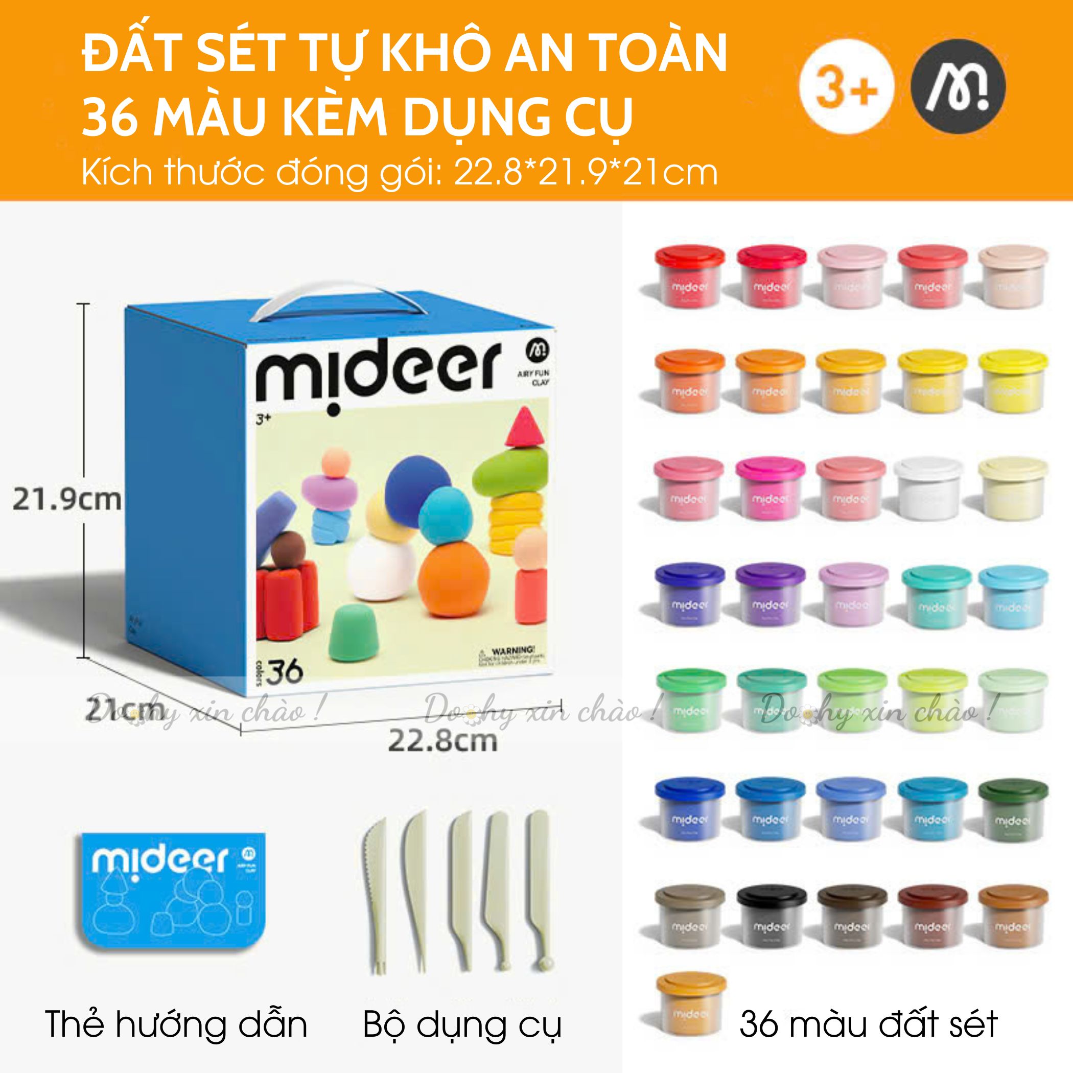 [DÙNG 1 LẦN] Đất Nặn, Đất Sét Cao Cấp Không Hàn The - Mideer Borax Free Clay