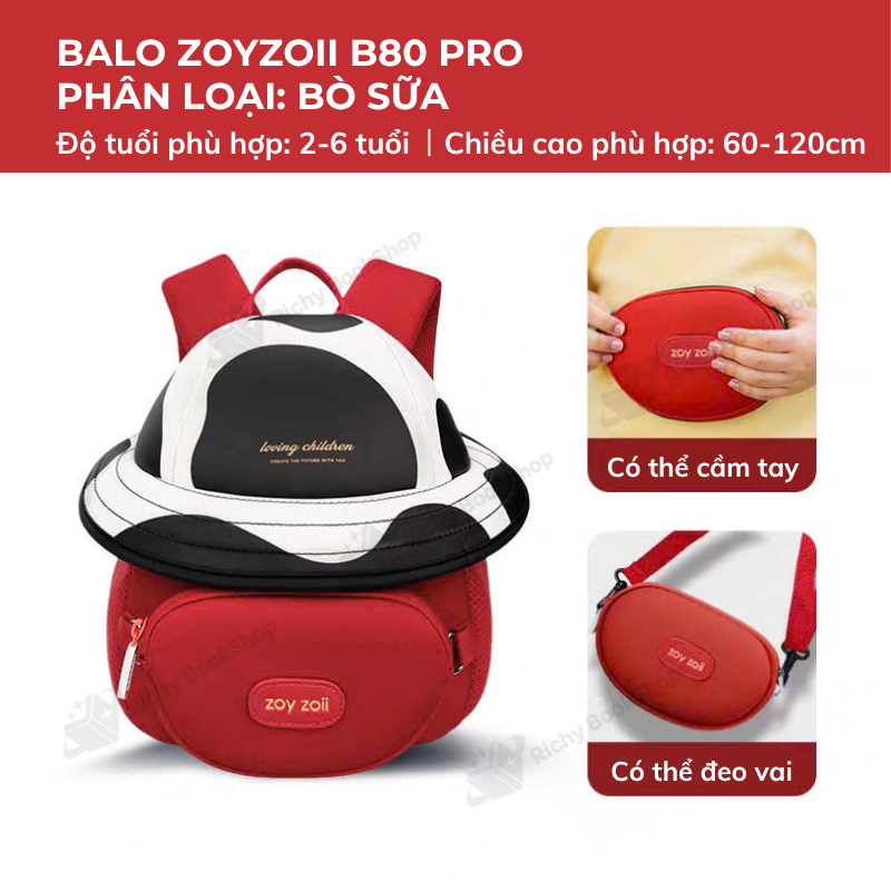 Balo đi học cho bé mầm non Zoyzoii Discovery series hat bag mã B80