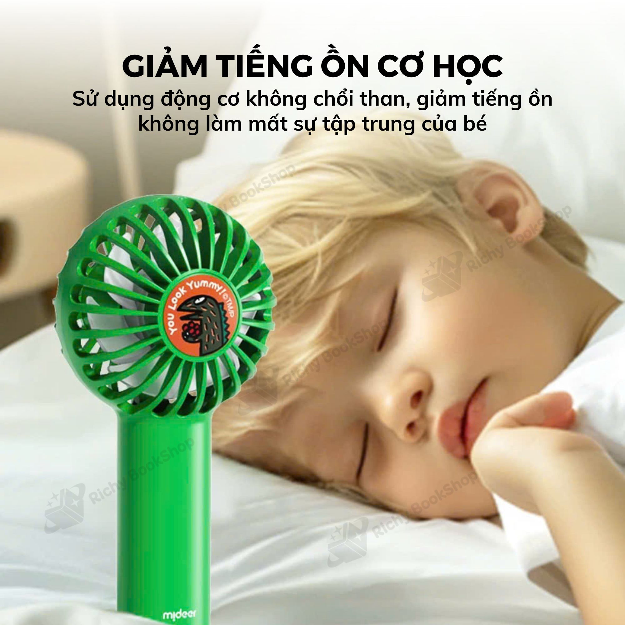 Mideer Portable Silence Fan – Quạt Cầm Tay Mini Siêu Êm, An Toàn Cho Bé