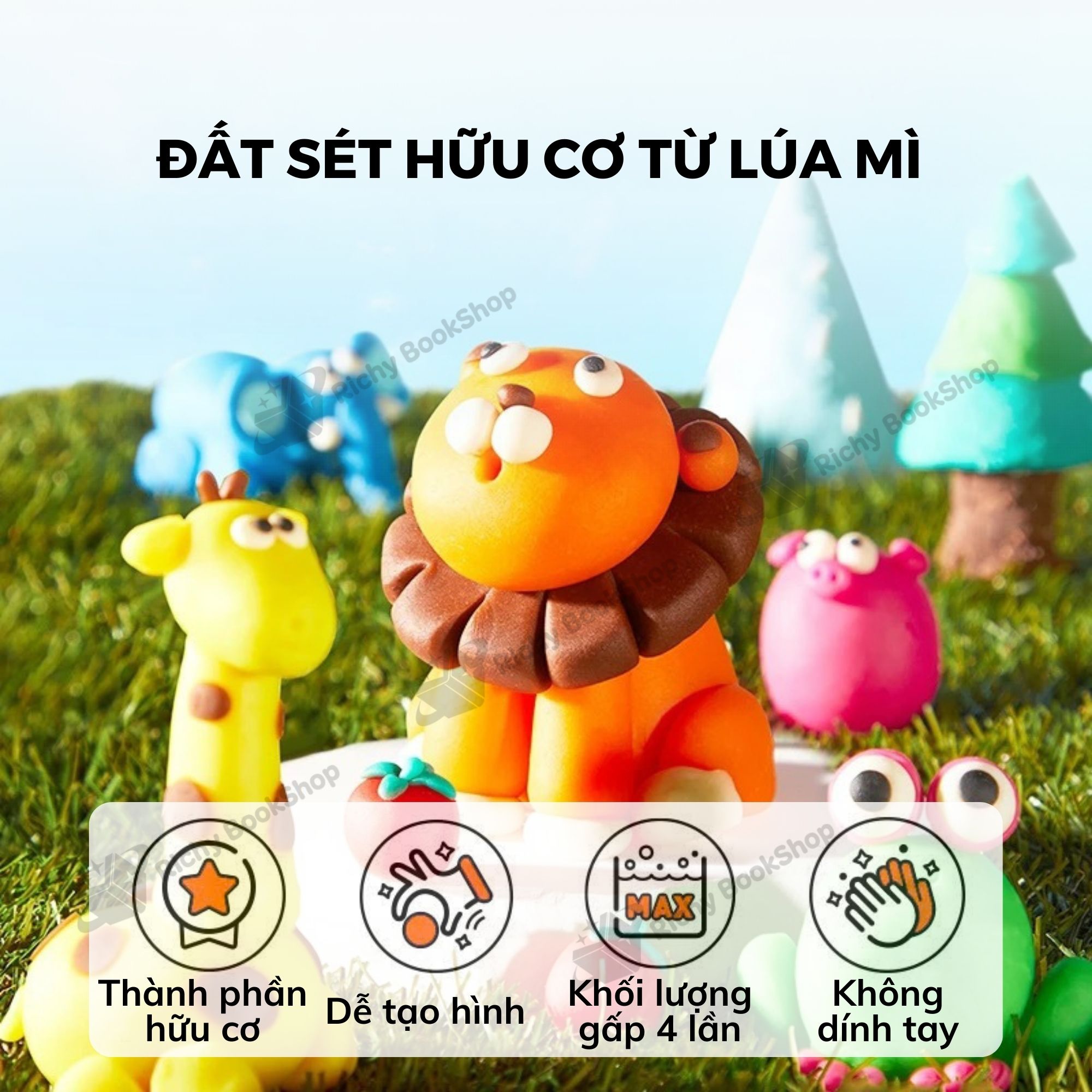 Đất Nặn Gạo Hữu Cơ Không Dính Tay, Dùng Nhiều Lần - Mideer Rice Colour Clay