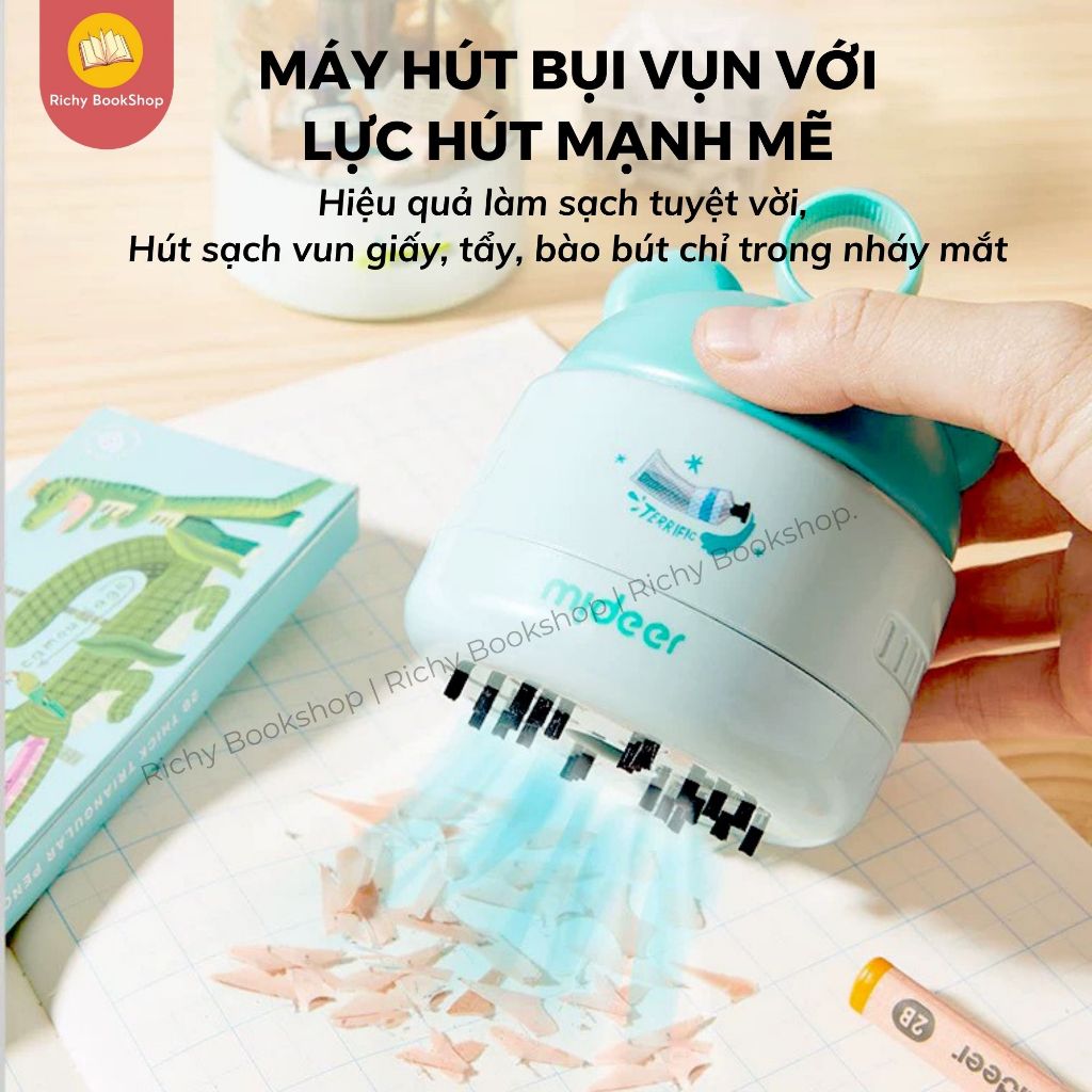 Bộ Họa Cụ, Dụng Cụ Học Tập Tự Động Cao Cấp 4 in 1 - Vẽ, Gọt, Tẩy, Hút Bụi - Mideer Electric Stationery