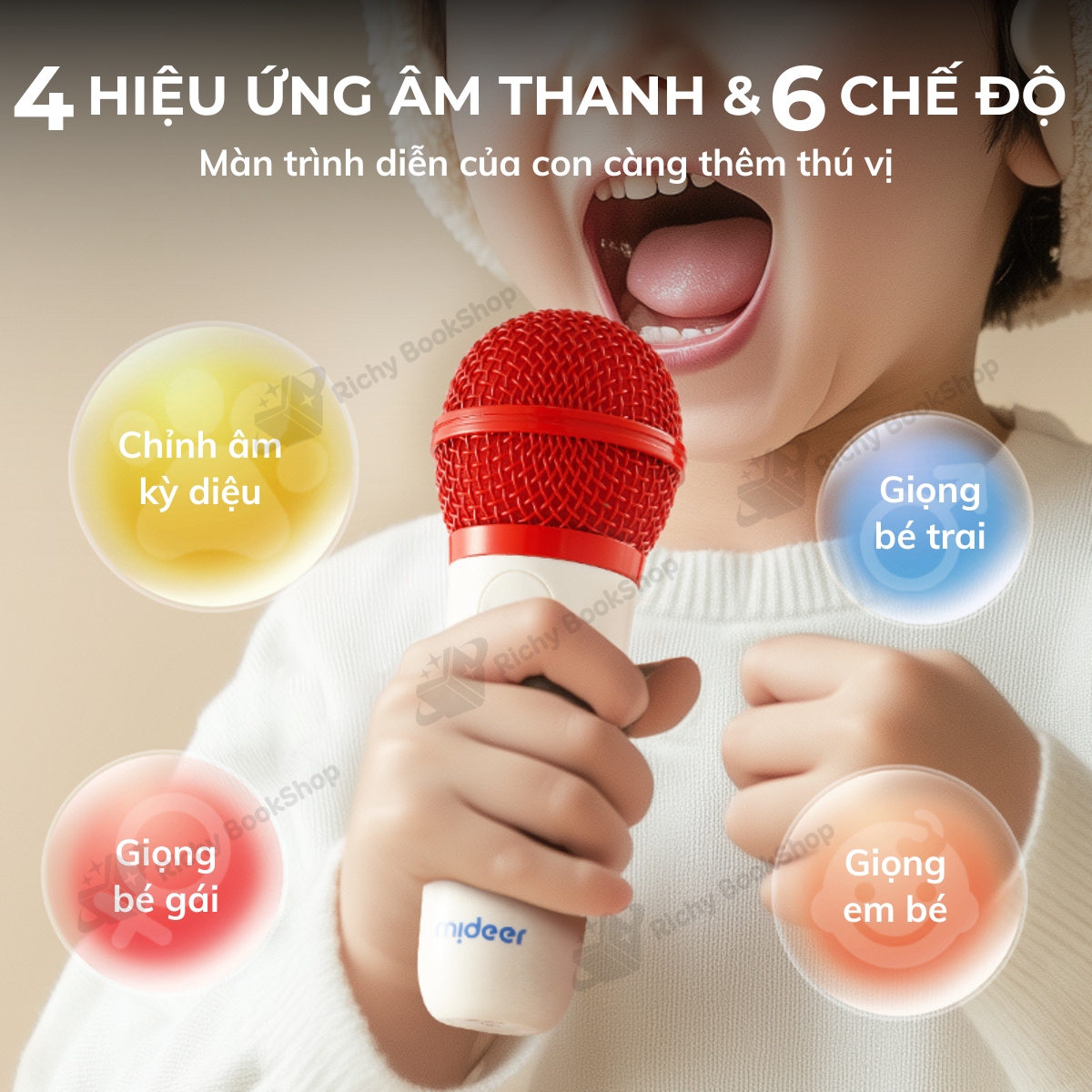 Loa Karaoke Mini Bluetooth Mideer - Trải Nghiệm Âm Nhạc Tuyệt Vời Cho Bé!