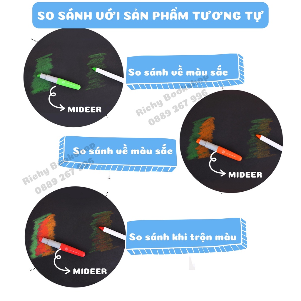 Bút Sáp Màu, Bút Sáp Lụa Hữu Cơ - Mideer Silky Crayon
