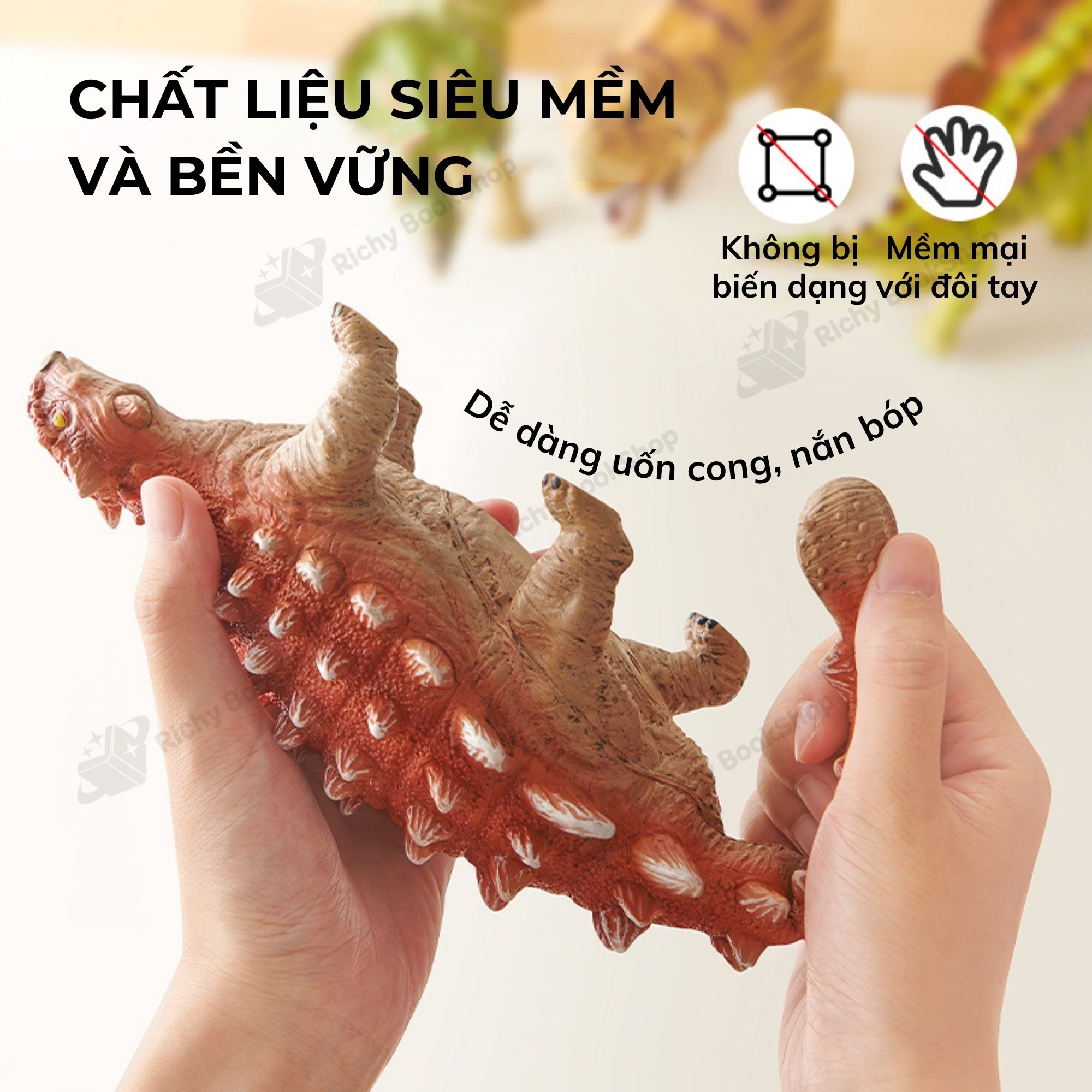 Mô Hình Khủng Long Kỷ Jurassic Size Lớn Cao Cấp, Tyrannosaurus Rex, Triceratops, Stegosaurus, Ankylosaurus