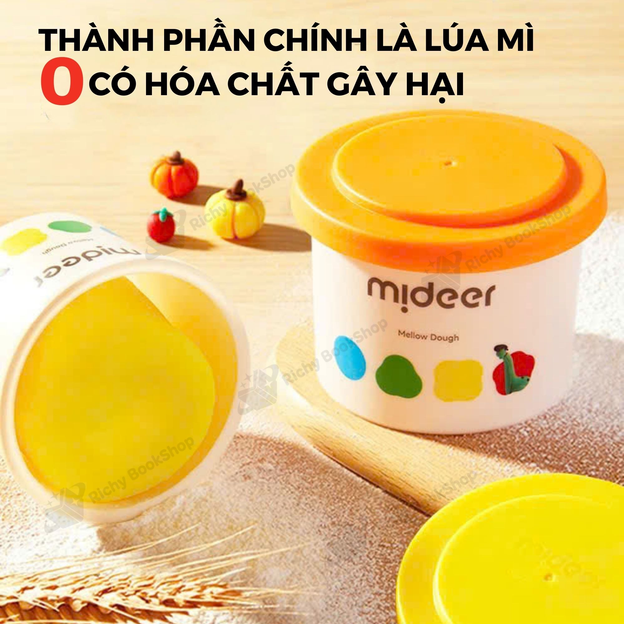Đất Nặn Gạo Hữu Cơ Không Dính Tay, Dùng Nhiều Lần - Mideer Rice Colour Clay