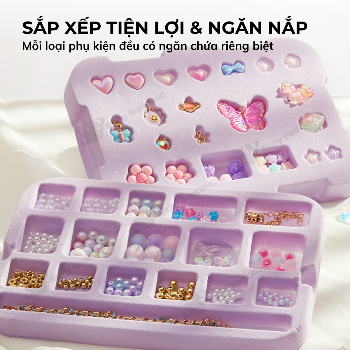 Hộp phụ kiện vòng cổ vòng tay DIY kèm charm Mideer Charm Bracelet Making Kit cho bé gái