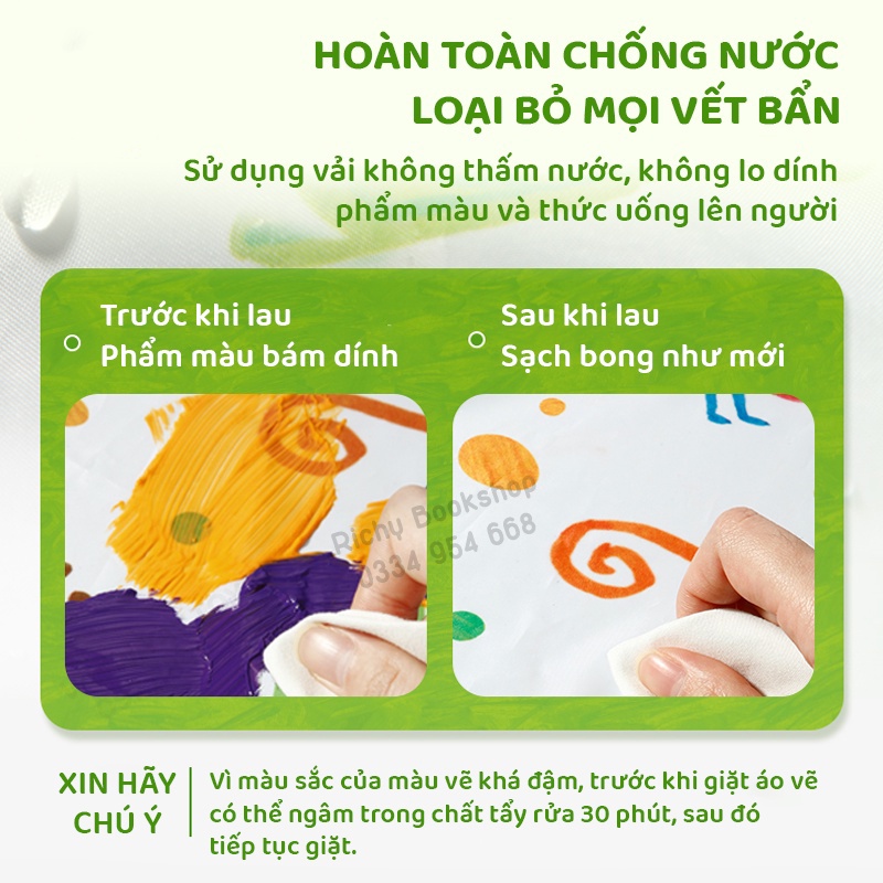 Áo Khoác Vẽ Tranh Chống Nước Cho Bé 3 4 5 6 Tuổi - Mideer Waterproof Art Smooks