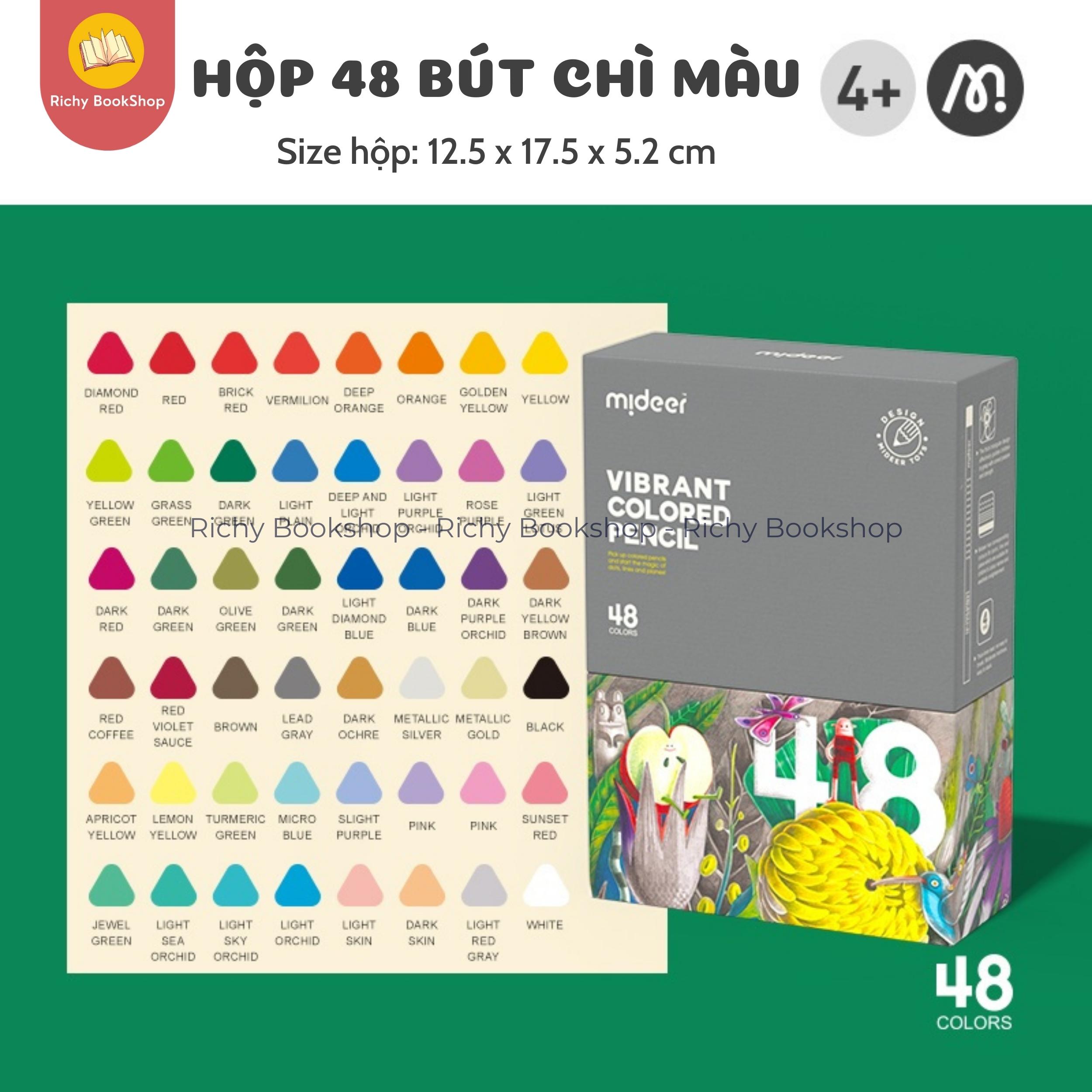 Bút chì màu vẽ tranh cao cấp 24/36/48 màu - Mideer Vibrant Colored Pencil