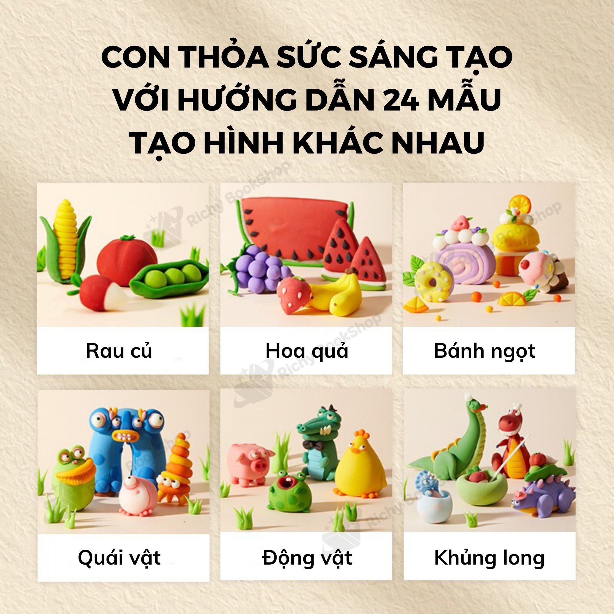 Đất Nặn Gạo Hữu Cơ Không Dính Tay, Dùng Nhiều Lần - Mideer Rice Colour Clay