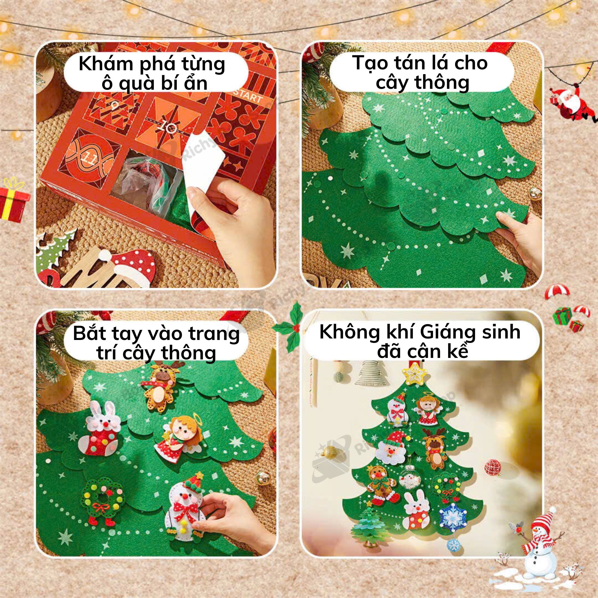 Mideer Christmas Advent Calendar: Cây Thông Vải Nỉ DIY Độc Đáo Cho Bé Yêu Mùa Giáng Sinh