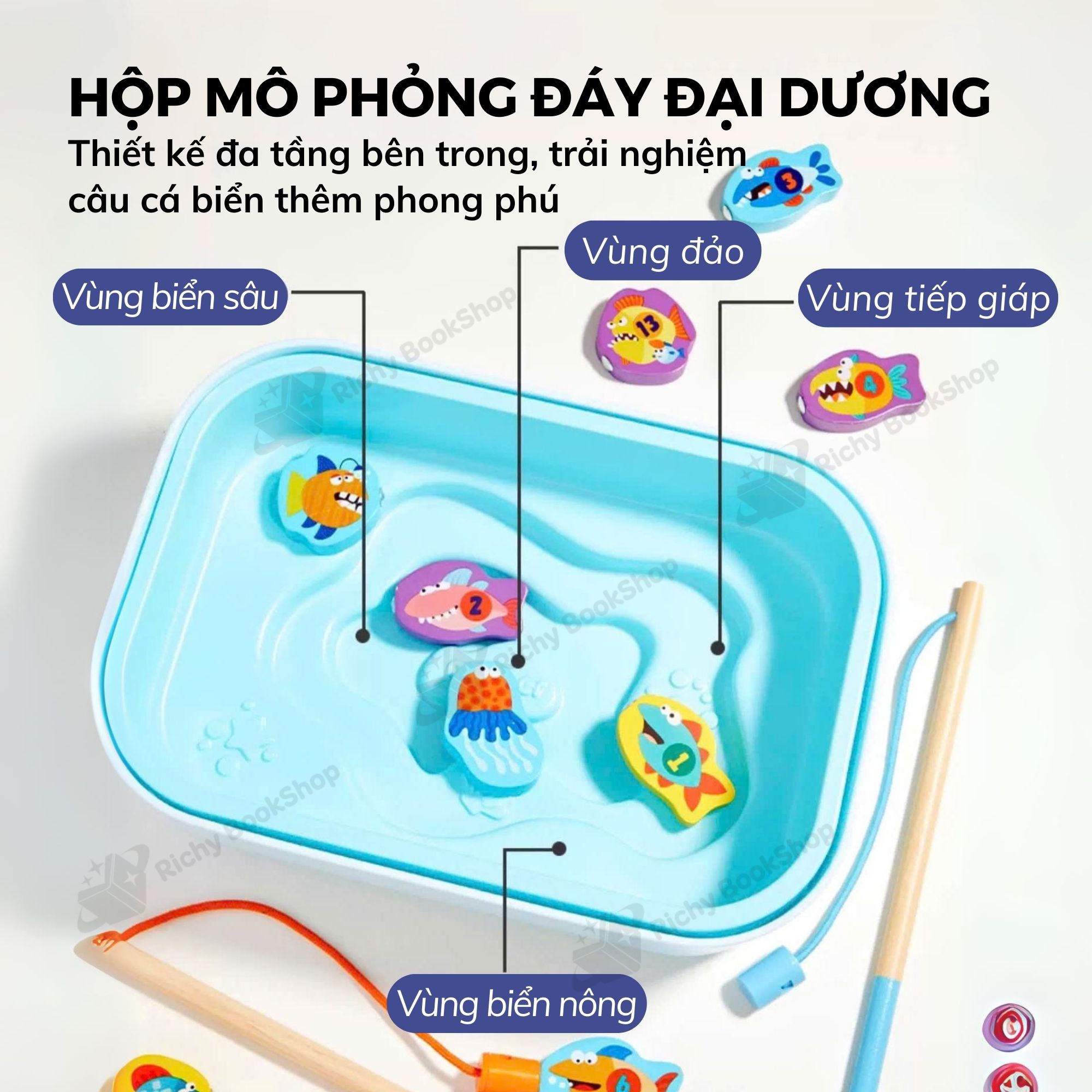Đồ chơi câu cá nam châm bằng gỗ Mideer Magnetic Fishing Toy