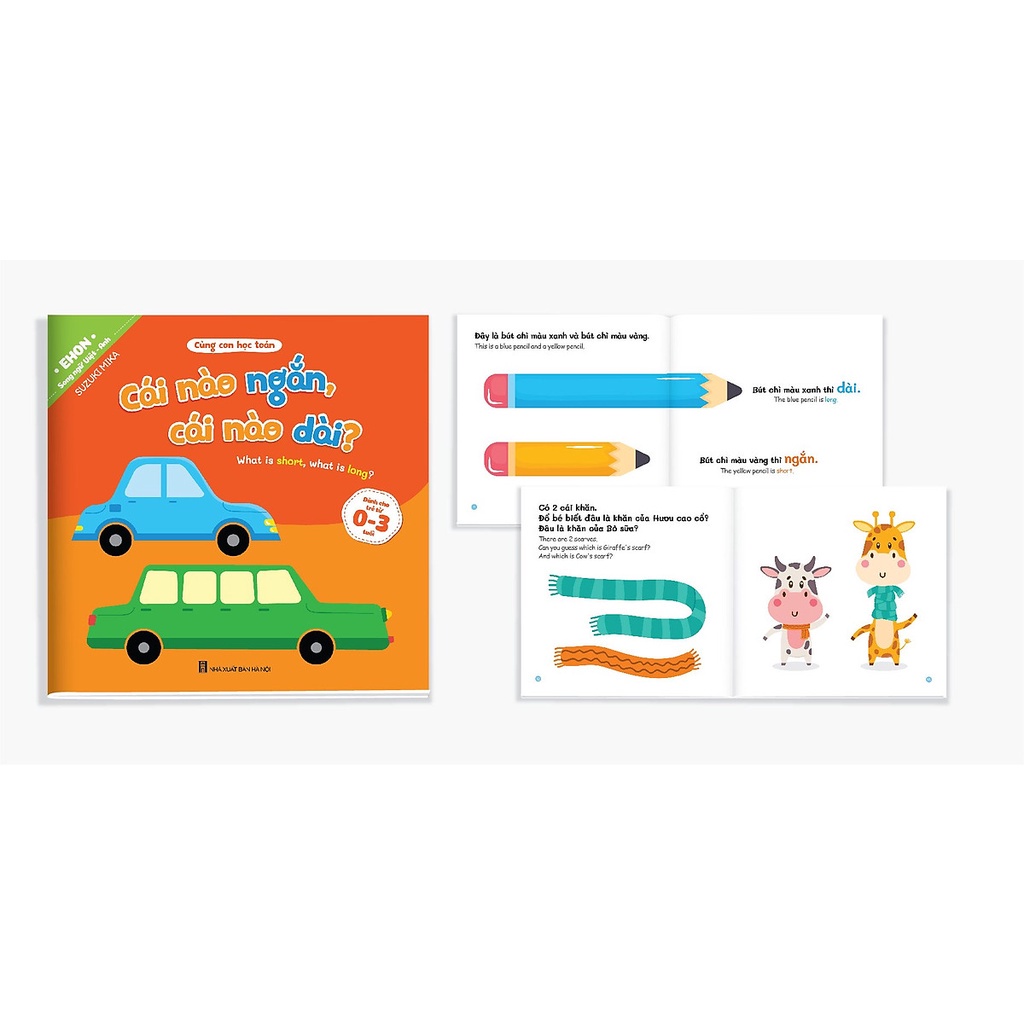 Sách Ehon Song Ngữ Toán Học Đầu Đời Cho Bé Từ 0-3 tuổi: Cùng con học toán (8 cuốn, có quét mã QR)