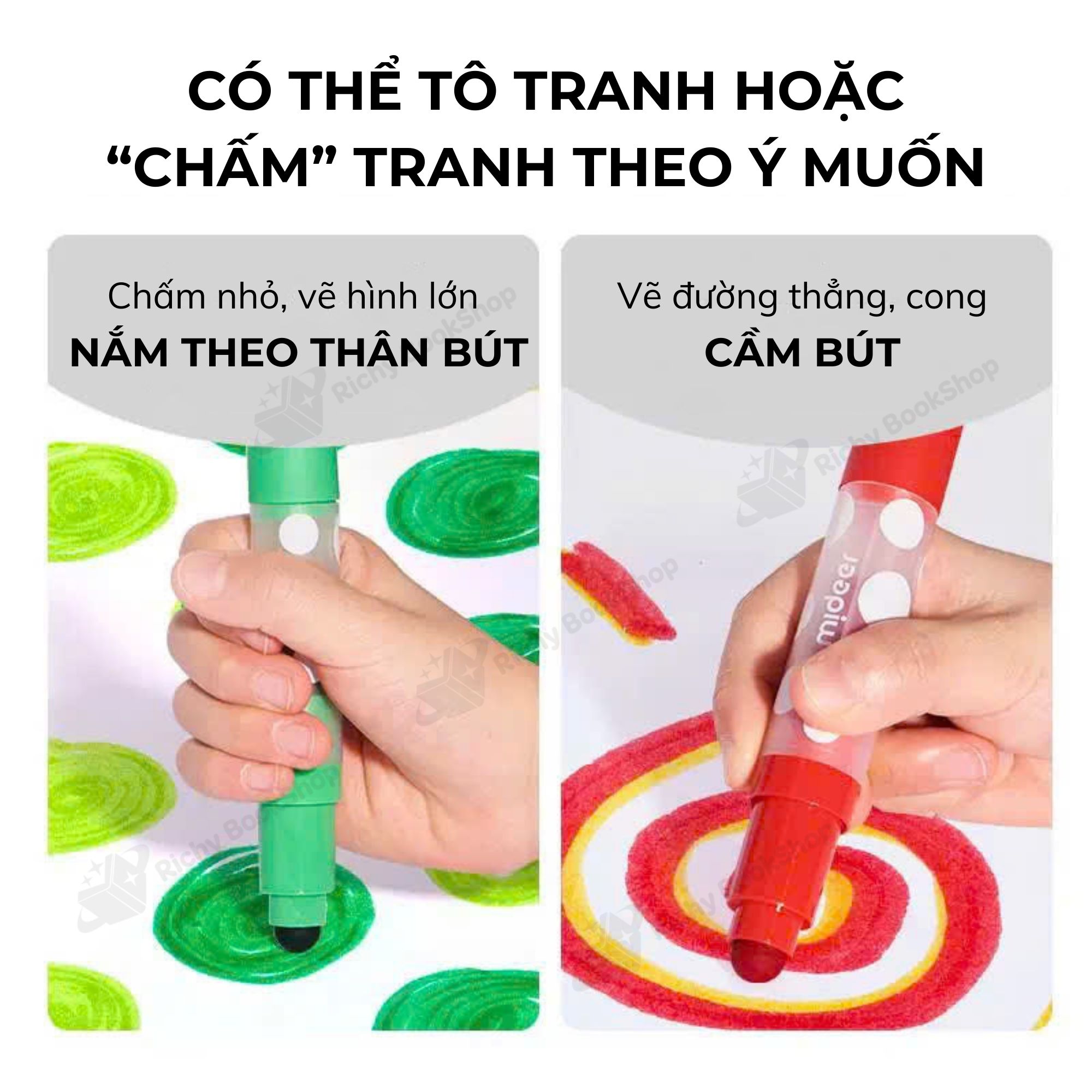 Bút màu dạ nước đầu tròn Mideer Round-tip Washable Marker