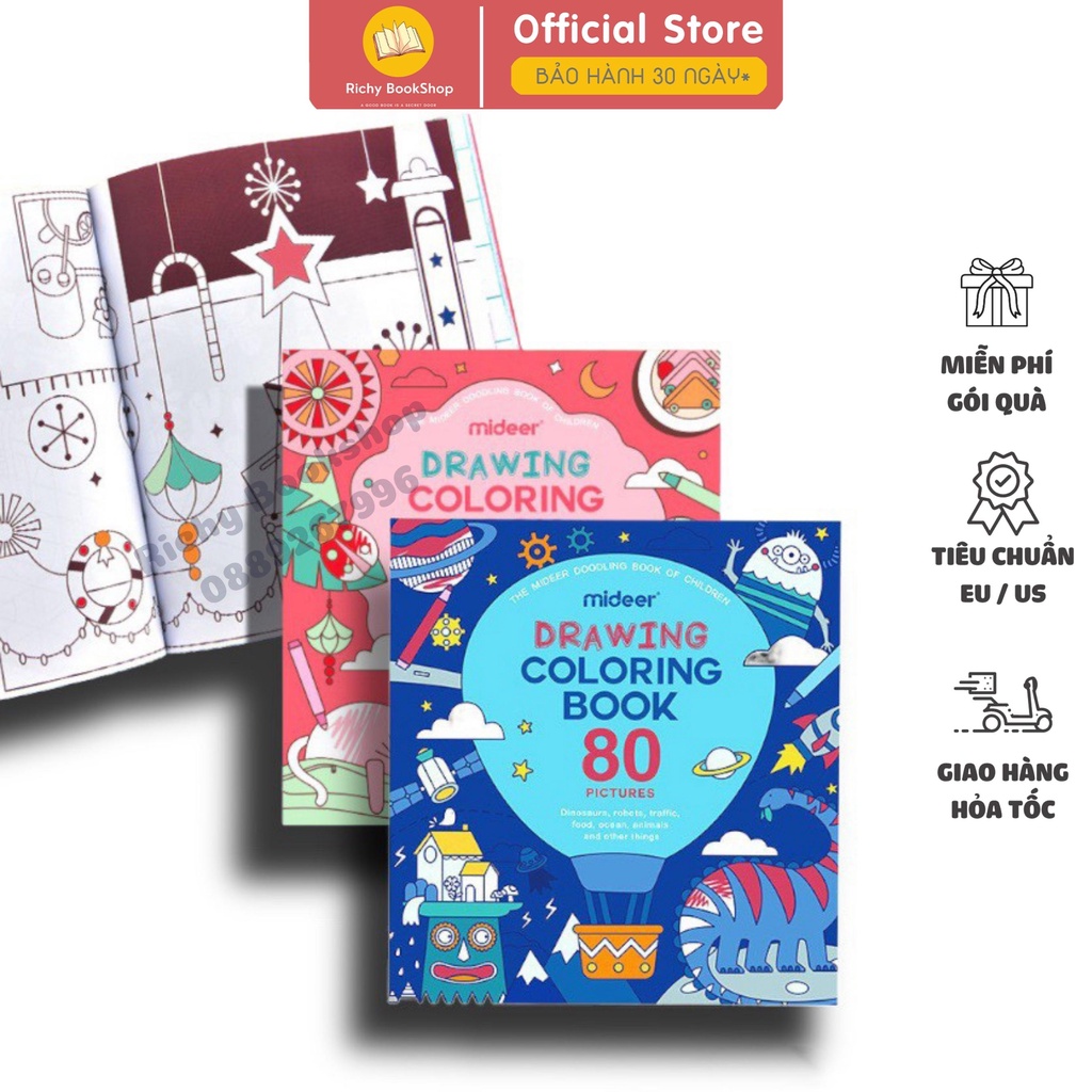 Đồ Chơi Thủ Công Mỹ Thuật 80 Bức Tranh Tô Màu Cho Bé