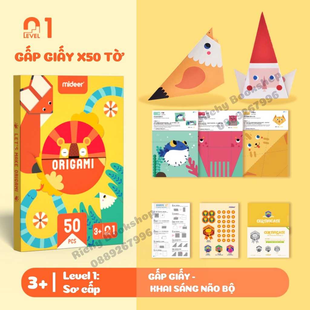 Đồ Chơi Gấp Giấy Thủ Công - Mideer Origami 3D Cho Bé Từ 3+ Tuổi