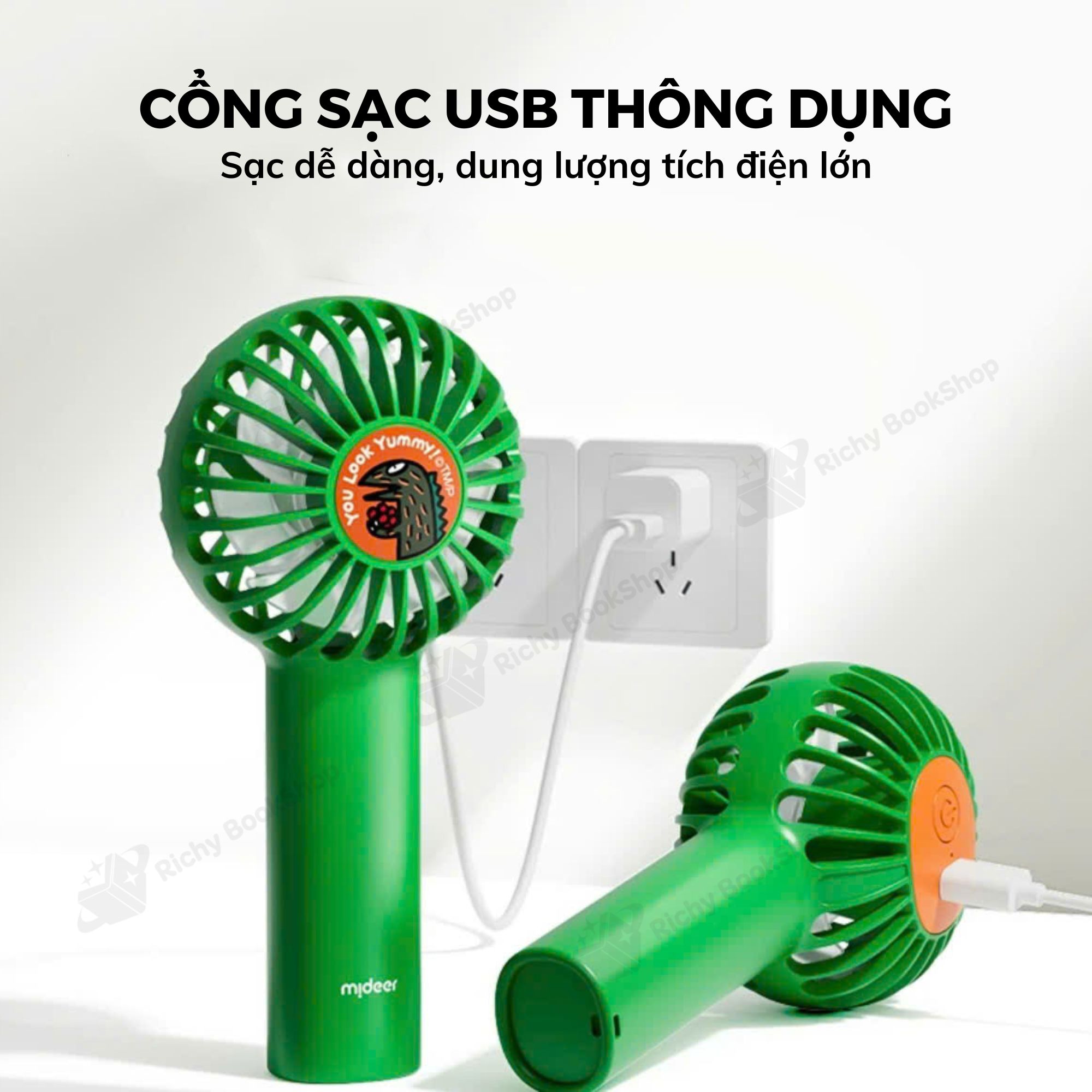 Mideer Portable Silence Fan – Quạt Cầm Tay Mini Siêu Êm, An Toàn Cho Bé