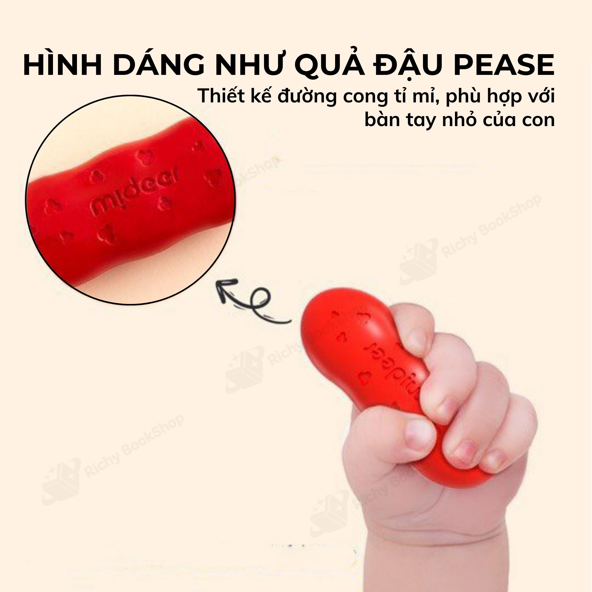 Pease Crayons Mideer - Bộ Sáp Màu Hình Quả Đậu Cho Bé Dễ Cầm Nắm