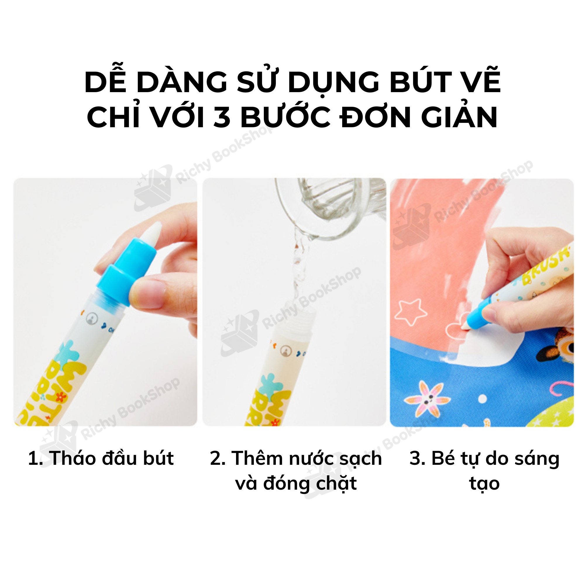 Thảm vẽ tranh nước, tranh tô màu nước ma thuật Mideer Magic Water Doodle Mat