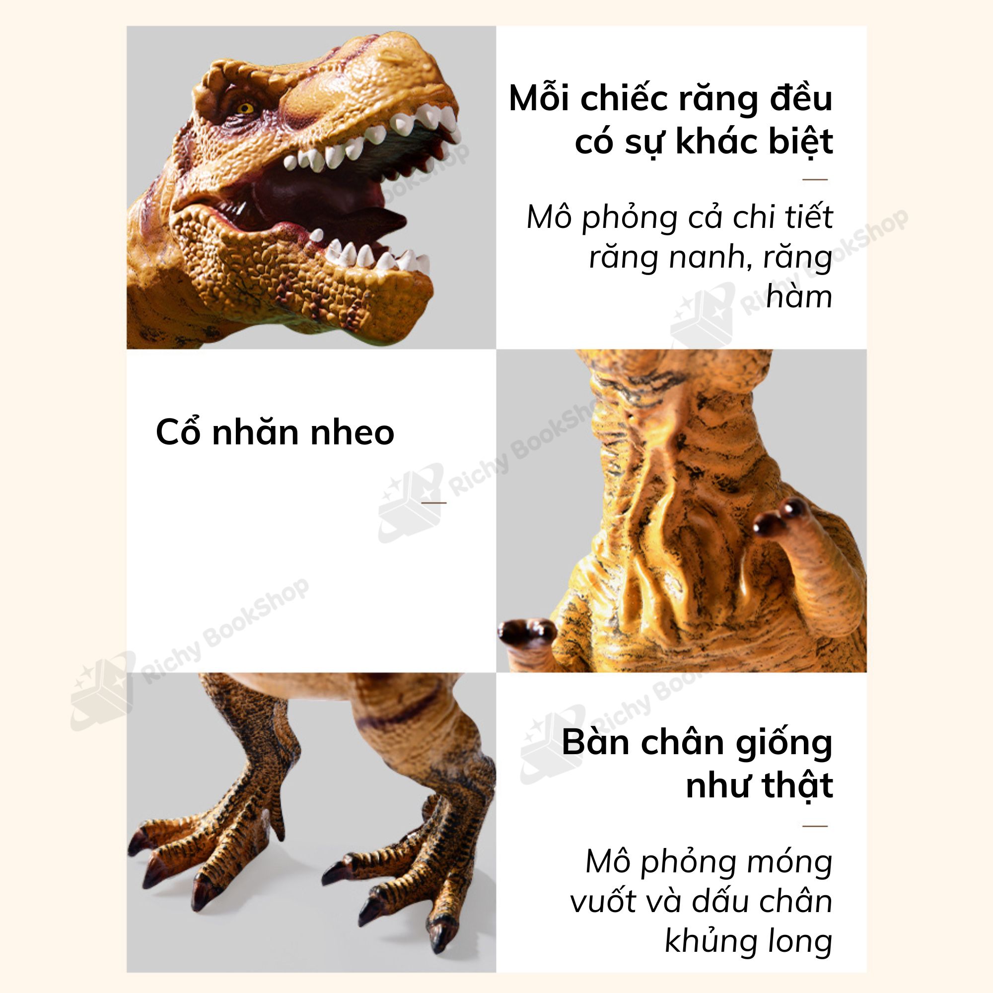 Mô Hình Khủng Long Kỷ Jurassic Size Lớn Cao Cấp, Tyrannosaurus Rex, Triceratops, Stegosaurus, Ankylosaurus