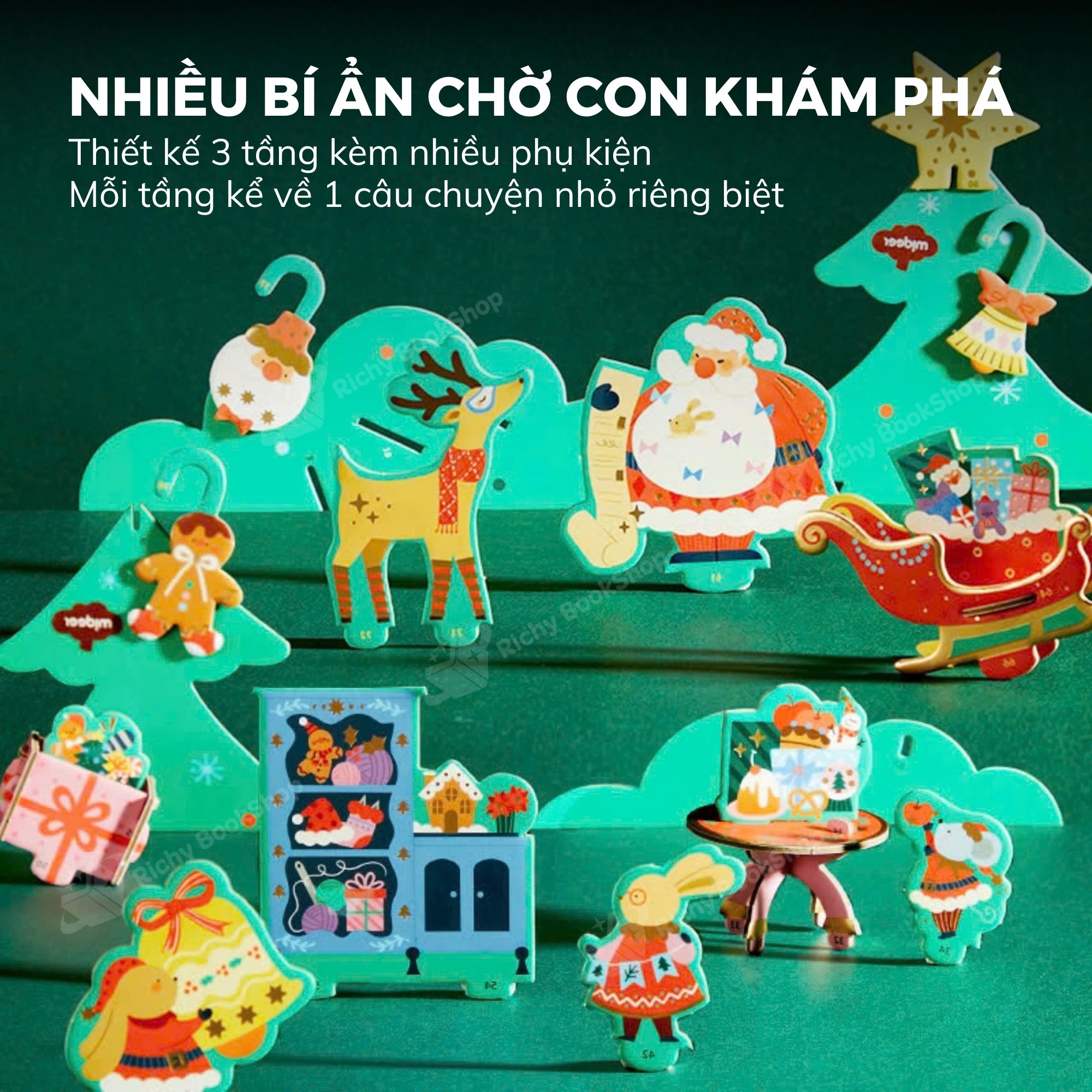 Xếp Hình Cây Thông Noel 3D Kèm Đèn Và Hộp Nhạc Phát Nhạc DIY Mideer: Quà Tặng Giáng Sinh Độc Đáo Cho Bé Yêu
