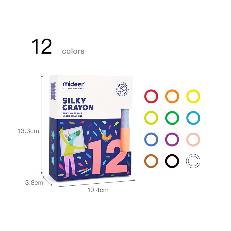 Bút Sáp Màu, Bút Sáp Lụa Hữu Cơ - Mideer Silky Crayon