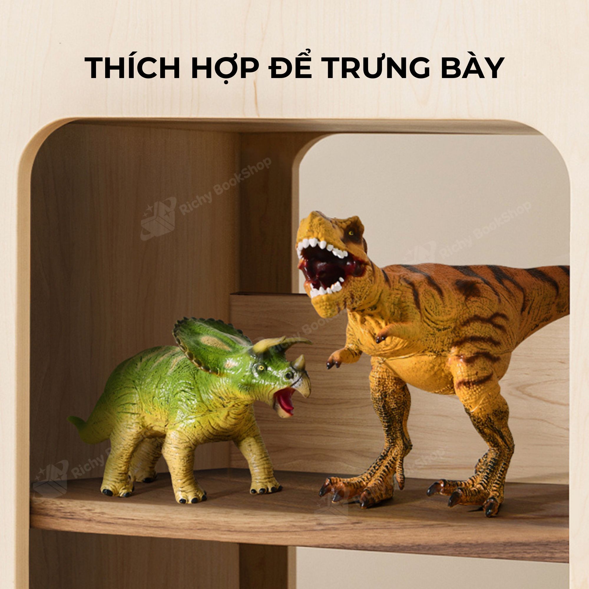 Mô Hình Khủng Long Kỷ Jurassic Size Lớn Cao Cấp, Tyrannosaurus Rex, Triceratops, Stegosaurus, Ankylosaurus
