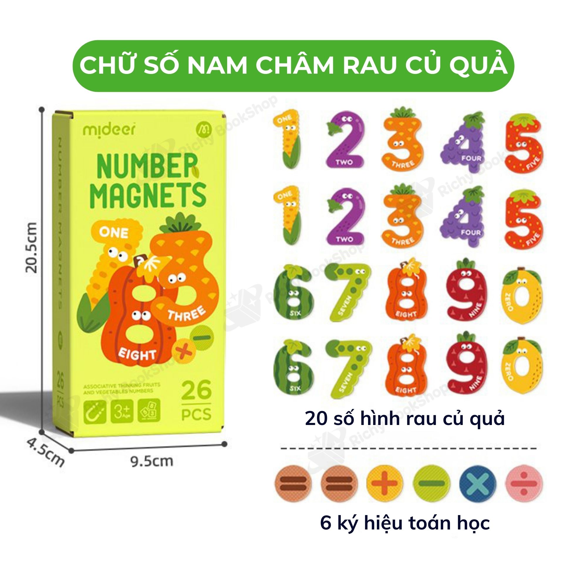 Mideer Letter Magnets - Number Magnets: Bộ Đồ Chơi Giáo Dục Chữ Cái và Số Nam Châm Hoàn Hảo Cho Bé