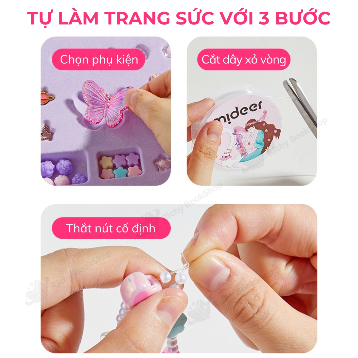 Hộp phụ kiện vòng cổ vòng tay DIY kèm charm Mideer Charm Bracelet Making Kit cho bé gái