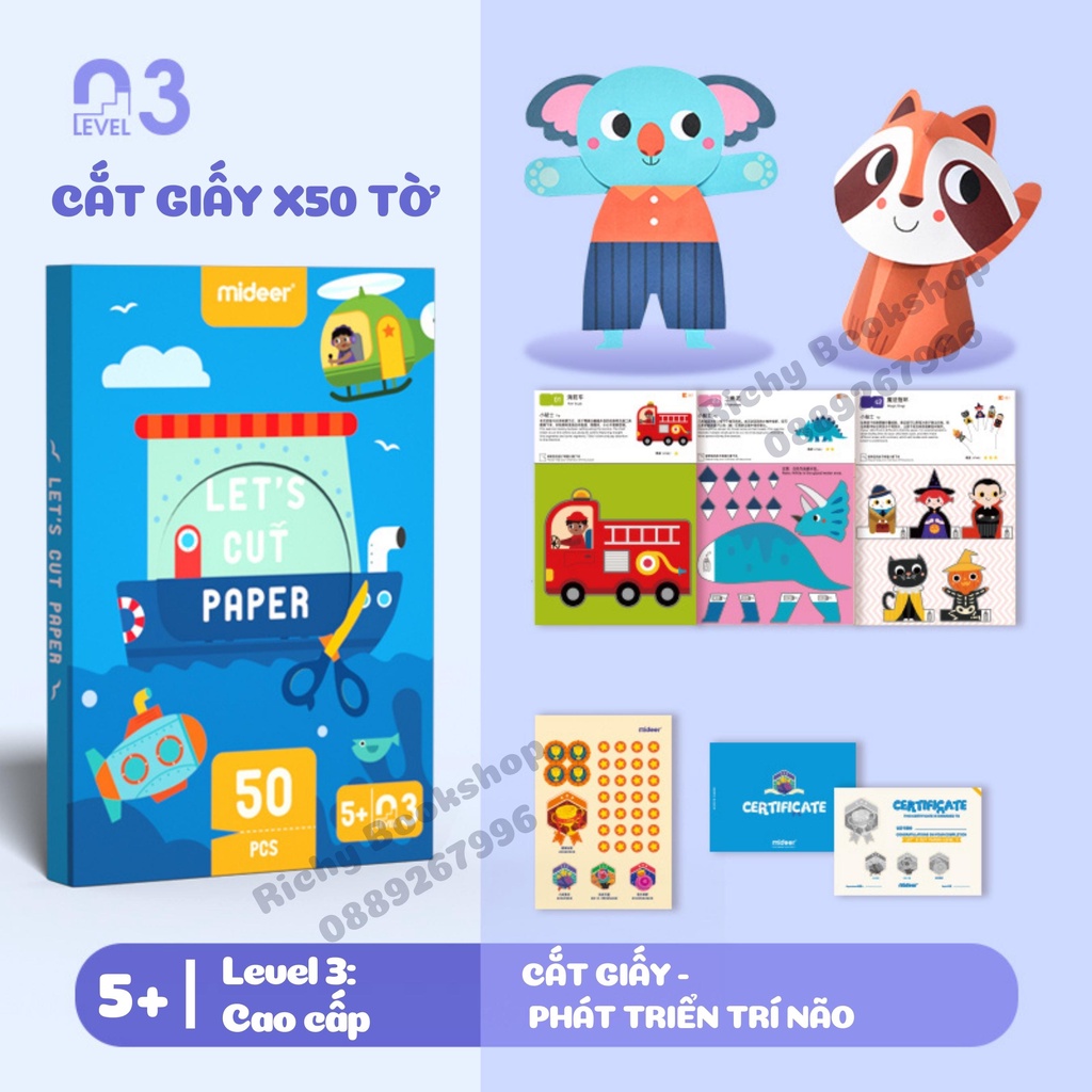 Đồ Chơi Cắt Giấy Tạo Hình Tư Duy - Mideer Let's Cut Paper