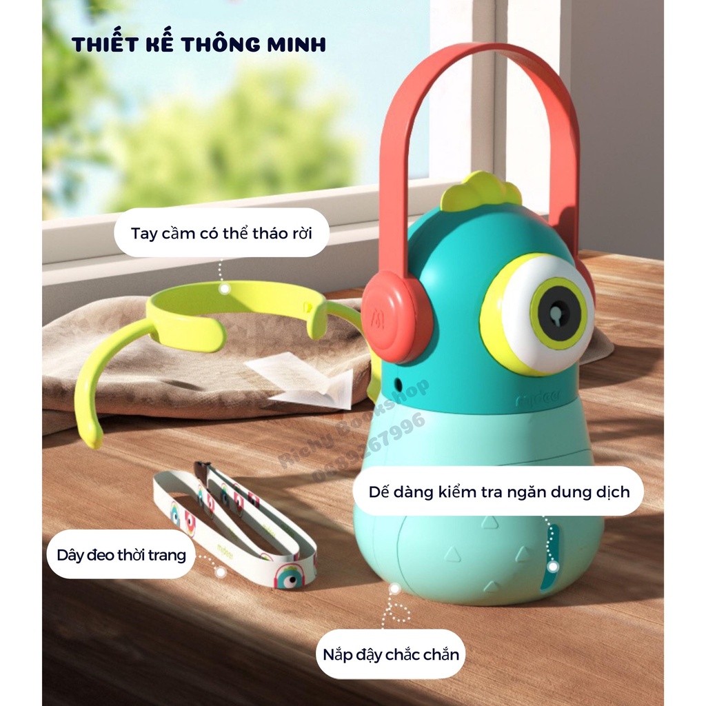 Máy Thổi Bong Bóng Tự Động Kèm Pin Và Dây Đeo Cho Bé - Monster Bubbles Mideer